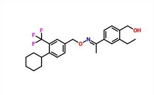 (E) -1- (3-ethyl-4- (hydroxymethyl) phenyl) ethan-1-one O- (4-cyclohexyl-3- (trifluoromethyl) benzyl) Oxime CAS 1418144-66-7